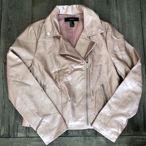 Forever 21 Rose Gold Moto Jacket
